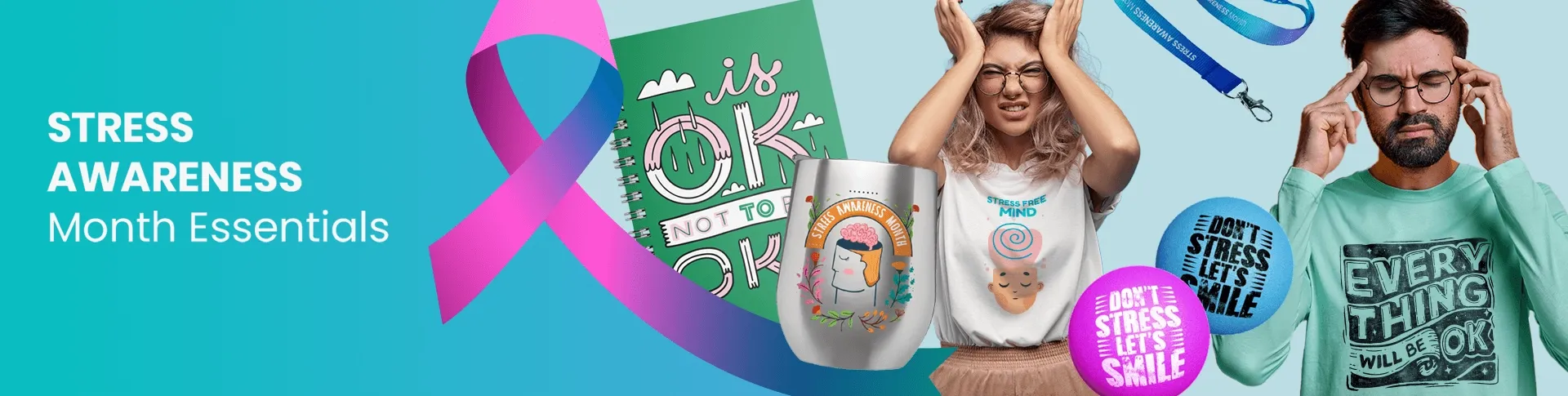 CustomRibbonsNow.Com Stress Awareness Month