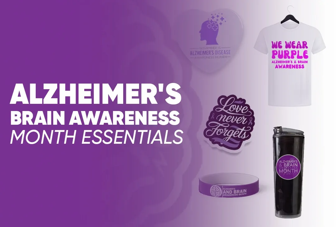 CustomRibbonsNow.Com Alzheimer's Brain Awareness Month