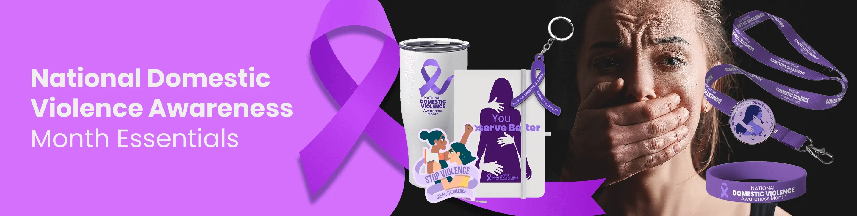 CustomRibbonsNow.Com National Domestic Violence Awareness Month