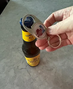 CustomRibbonsNow.Com - Multi-use Alloy Bottle Opener Keychain