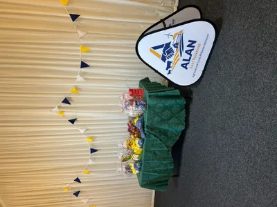 Triangle Pop Up Banners - This was a fundraising breakfast event to launch our new ALAN committee to support rural communities We had 90 guests in attendance who enjoyed breakfast and an Easter egg raffle Lots of people commented on our fab triangle banner