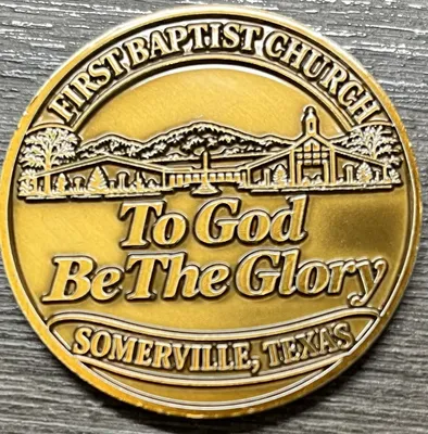 The coins were given as commemorative items at our churchs 125th anniversary celebration