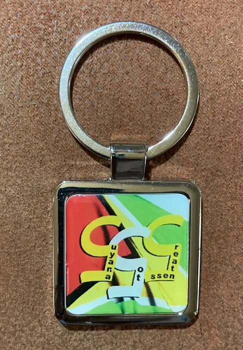 CustomRibbonsNow.Com - Epoxy Square Metal Keychain