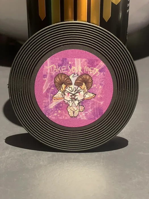 CustomRibbonsNow.Com - Soft Plastic Record Coaster