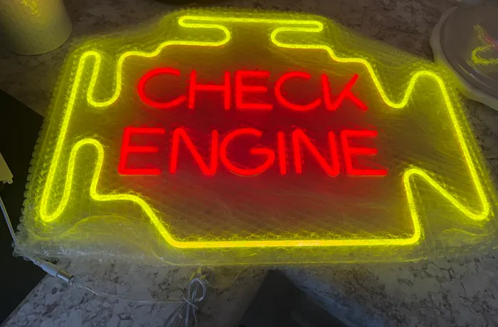 CustomRibbonsNow.Com - Check Engine Neon Sign