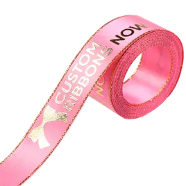 Metallic Edge Satin Ribbon - Custom Ribbons Now