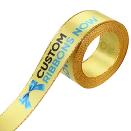Metallic Edge Satin Ribbon - Custom Ribbons Now