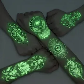 Glow Tattoos with Colorful Imprint - Custom Ribbons Now