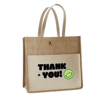 Jute Tote Bags - Custom Ribbons Now