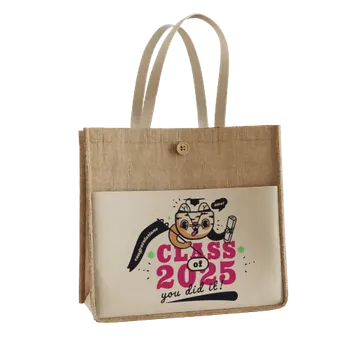 Jute Tote Bags - Custom Ribbons Now