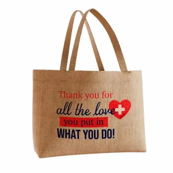 Jute Tote Bags - Custom Ribbons Now