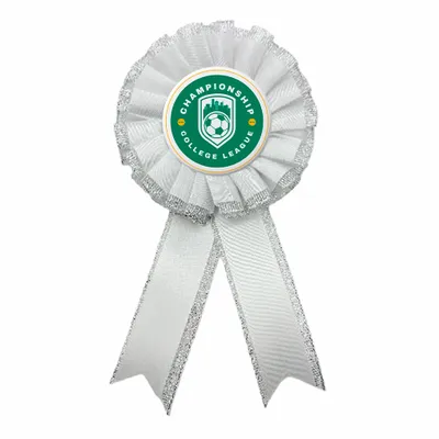 White with silver edge - Custom Ribbons Now