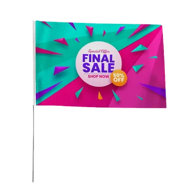 Hand Flag - Custom Ribbons Now