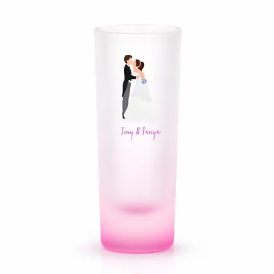 Radiant Base Frosted Tall Shot Glass - Custom Ribbons Now