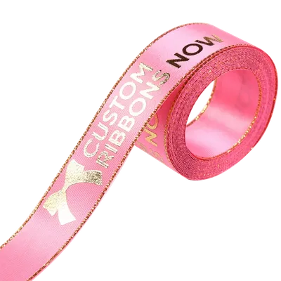 Metallic Edge Satin Ribbon - Custom Ribbons Now