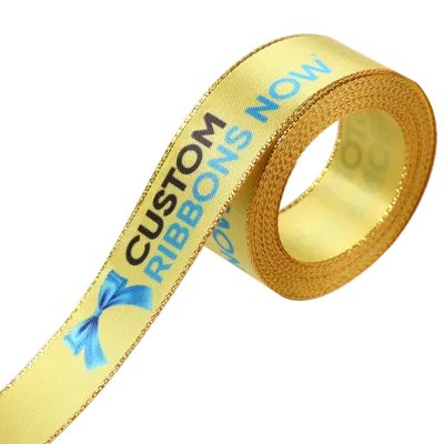 Metallic Edge Satin Ribbon - Custom Ribbons Now