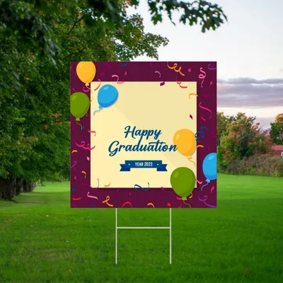 Custom Wishing Happy Graduation Yard Sign