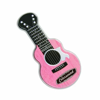 Pink Acoustic Guitar Shaped Mint Tin - Custom Ribbons Now
