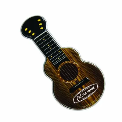 Dark Woodgrain Acoustic Guitar Shaped Mint Tin - Custom Ribbons Now