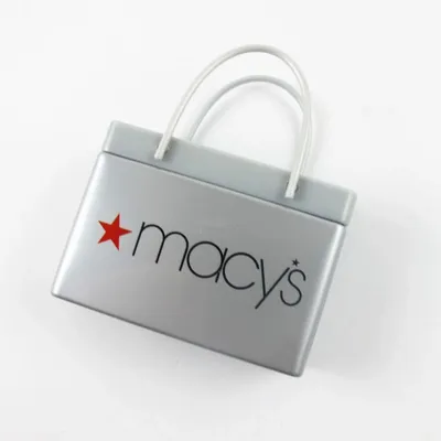 Silver Shopping Bag Tin - Custom Ribbons Now