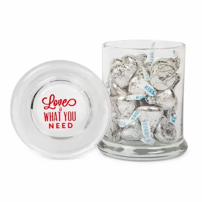 Glass Gourmet Jar - Hershey's Chocolate Kisses - Custom Ribbons Now