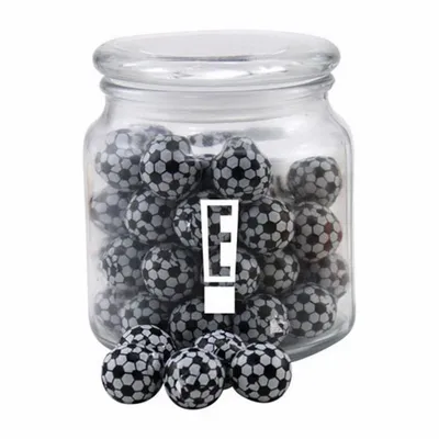 Jar with Chocolate Soccer Balls - SG400 - Custom Ribbons Now
