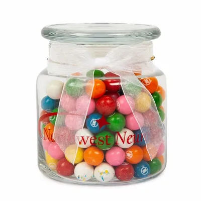 22oz. Glass Jar - Rainbow Bubble Gum - Custom Ribbons Now