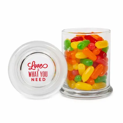 Glass Gourmet Jar - Mike & Ikes - Custom Ribbons Now