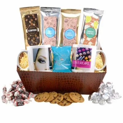 Tray w/Mugs and Hershey Kisses - Custom Ribbons Now