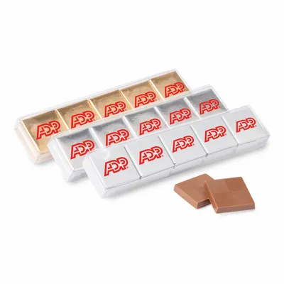 Ten Piece Chocolate Foiled Square Acetate - Custom Ribbons Now