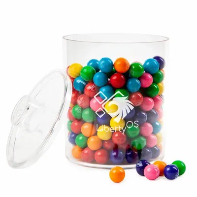 Cylinder Acrylic Gift Jars - Gumballs - Custom Ribbons Now