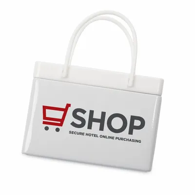 White Shopping Bag Tin - Custom Ribbons Now