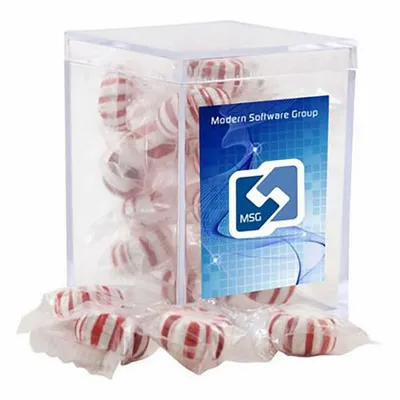 Small Acrylic Candy Box with Starlight Mints - Custom Ribbons Now