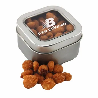 Window Tin with Honey Roasted Peanuts - SBF2500 - Custom Ribbons Now