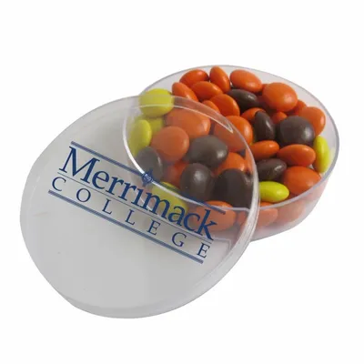 Small Round Acrylic with Reese's Pieces - Custom Ribbons Now