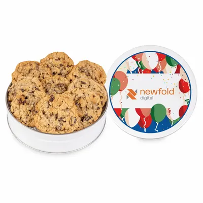 Fresh Beginnings Oatmeal Raisin Cookie Tin (Small) - Custom Ribbons Now