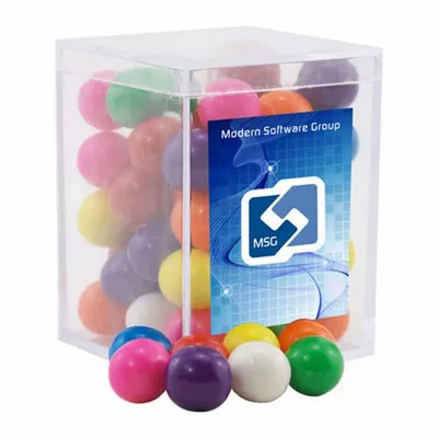 Acrylic Box with Gumballs - Small - Custom Ribbons Now