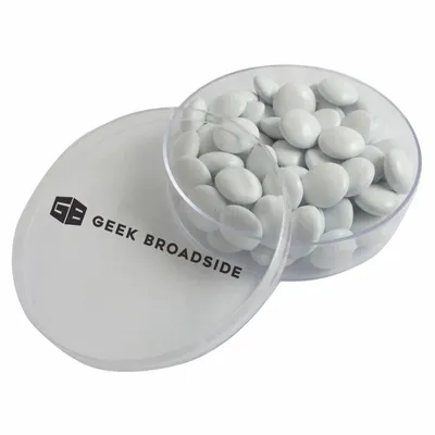 Small Round Acrylic with Chocolate Buttons - Custom Ribbons Now