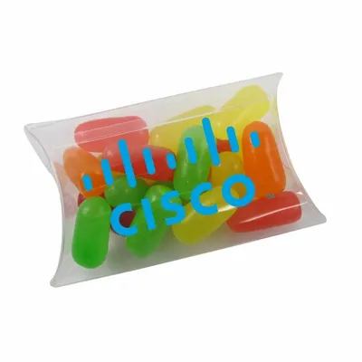 Small Pillow Acetate Box with Mike & Ike's - Custom Ribbons Now