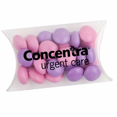 Small Pillow Acetate Box with Chocolate Buttons - Custom Ribbons Now