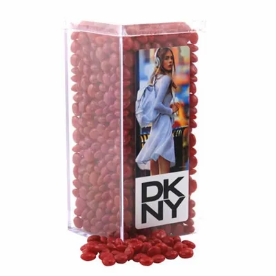 Acrylic Box with Red Hots - Medium - Custom Ribbons Now