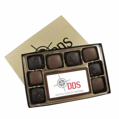 8 Piece Sea Salt Caramels with Digital Printed Centerpiece - Custom Ribbons Now