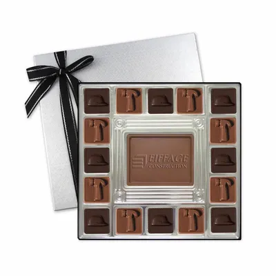 Custom Chocolate Squares Gift Box (13 1/2oz.) - Custom Ribbons Now
