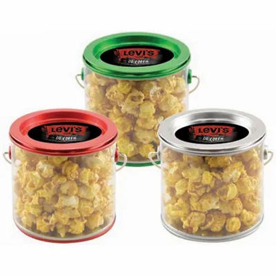 Tin Pail with Caramel Popcorn - Custom Ribbons Now