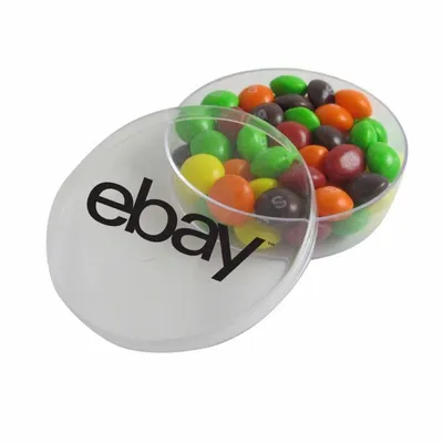 Small Round Acrylic with Skittles - Custom Ribbons Now