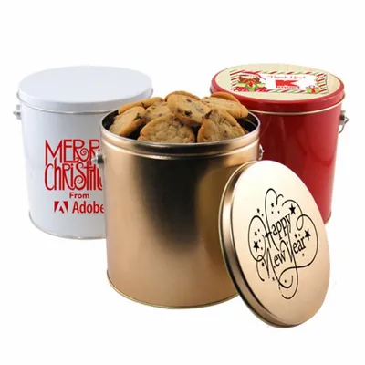 1 Gallon Gift Tin with Cookies - Custom Ribbons Now