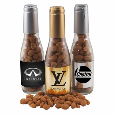 Champagne Bottle - Honey Roasted Peanuts 8" - Custom Ribbons Now