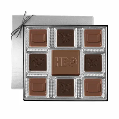 Custom Chocolate Squares Gift Box (6 oz.) - Custom Ribbons Now