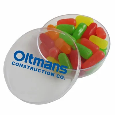 Small Round Acrylic with Mike & Ike's - Custom Ribbons Now
