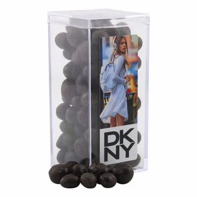 Acrylic Box with Chocolate Espresso Beans - Medium - Custom Ribbons Now